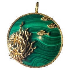 Kutchinsky Modernist malachite and Gold Pendant 70’