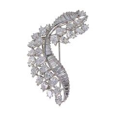Kutchinsky Platinum Diamond Pear Shaped Diamond Cluster Brooch