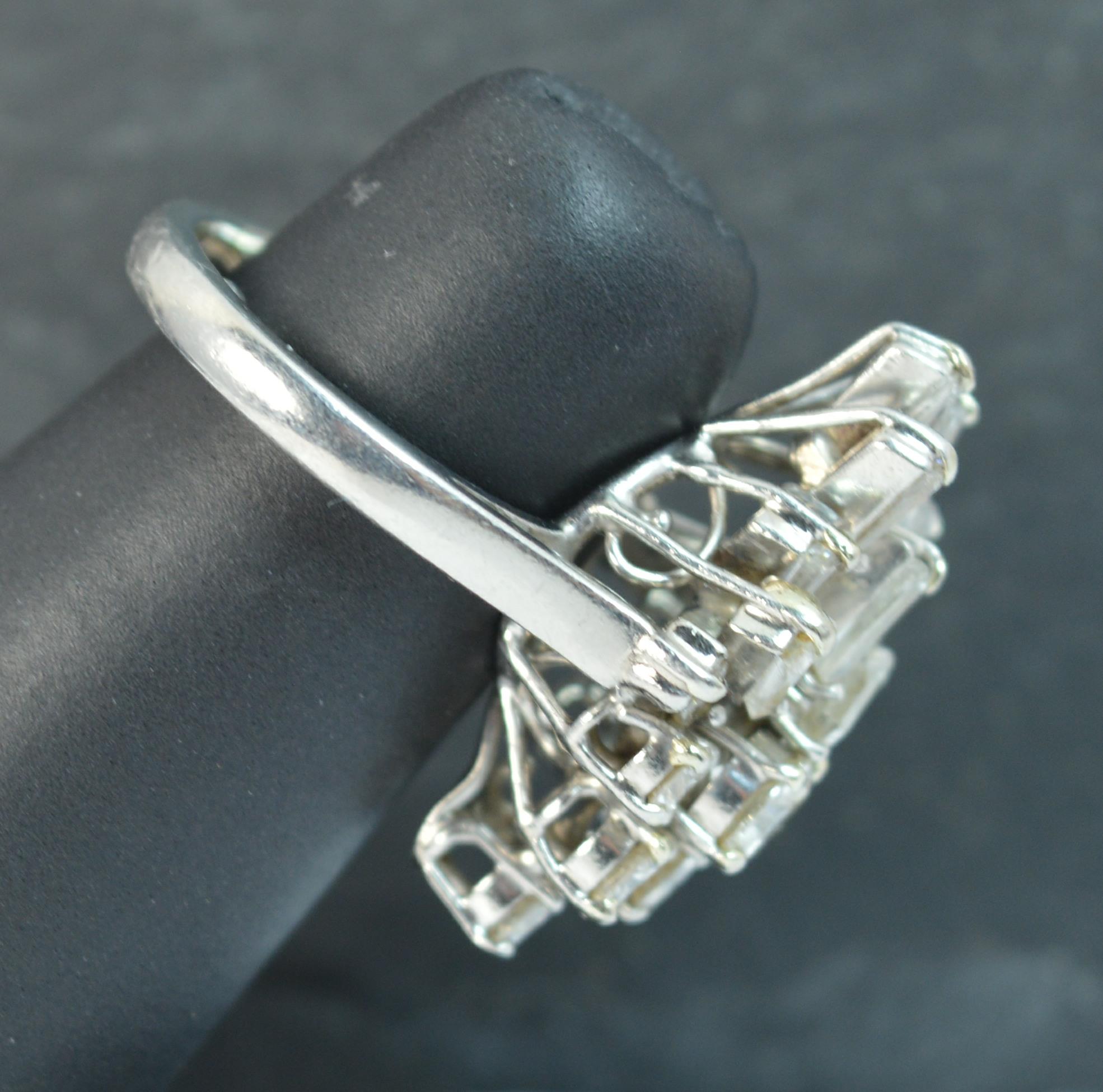 Kutchinsky Platinum and VS 3.5 Carat Diamond Cluster Cocktail Ring 7