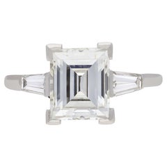 Kutchinsky Rectangular Step Cut Diamond Ring, circa 1975