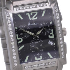 Orologio da polso con cronografo in acciaio inossidabile e diamanti Kutchinsky