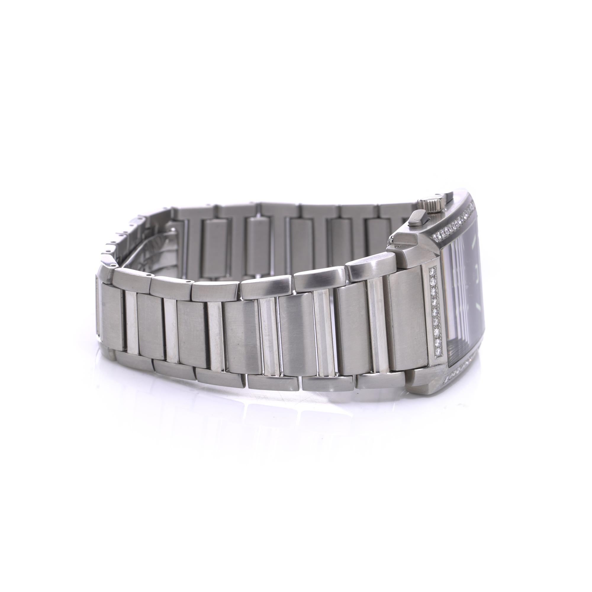 Montre-bracelet Kutchinsky en acier inoxydable avec chronographe à diamants en vente 1