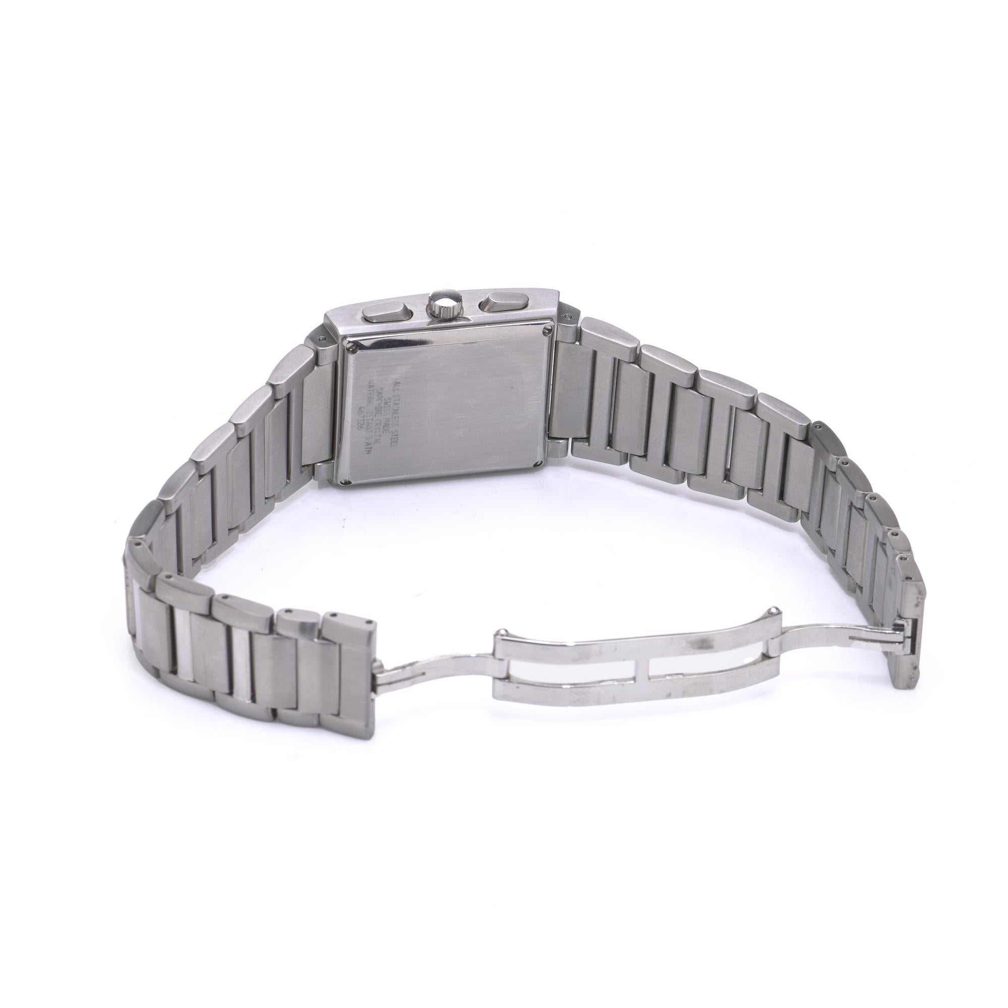 Montre-bracelet Kutchinsky en acier inoxydable avec chronographe à diamants en vente 3