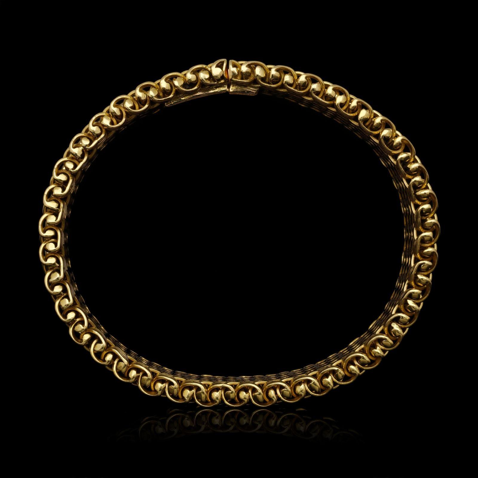 Women's or Men's Kutchinsky Stylish 18ct Gold Woven Mesh Bracelet 1966