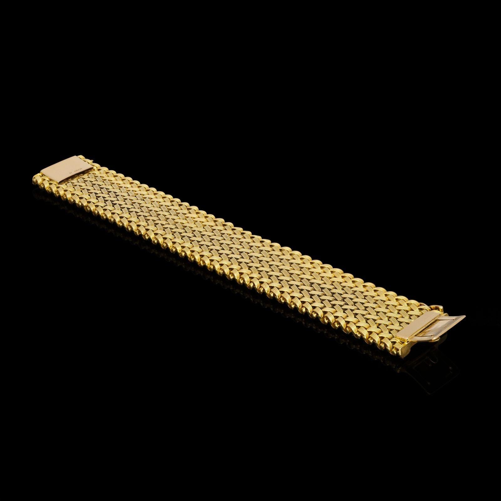 Kutchinsky Stylish 18ct Gold Woven Mesh Bracelet 1966 1