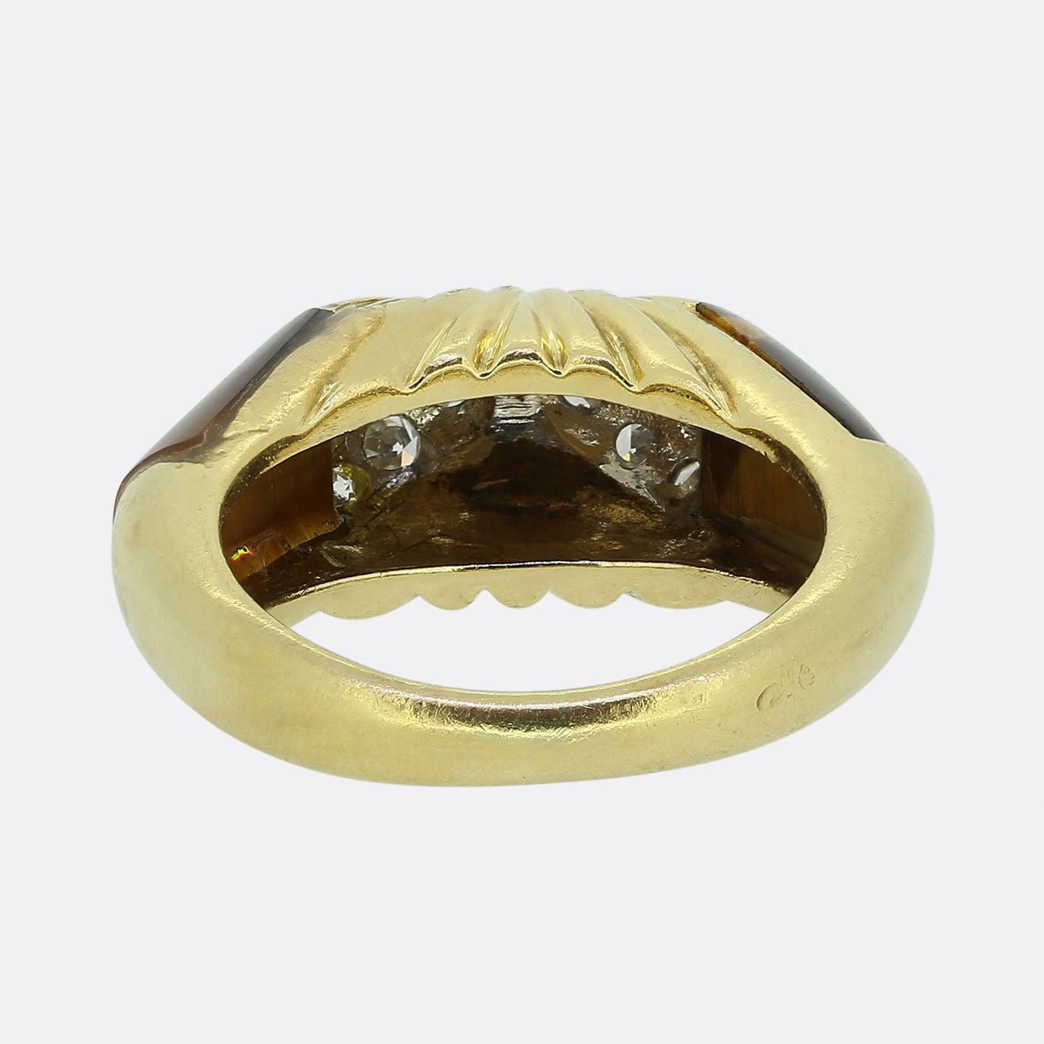 Kutchinsky Tiger's Eye and Diamond Ring In Good Condition In London, GB