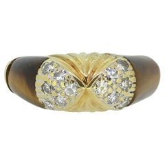 Kutchinsky, bague oeil de tigre et diamants