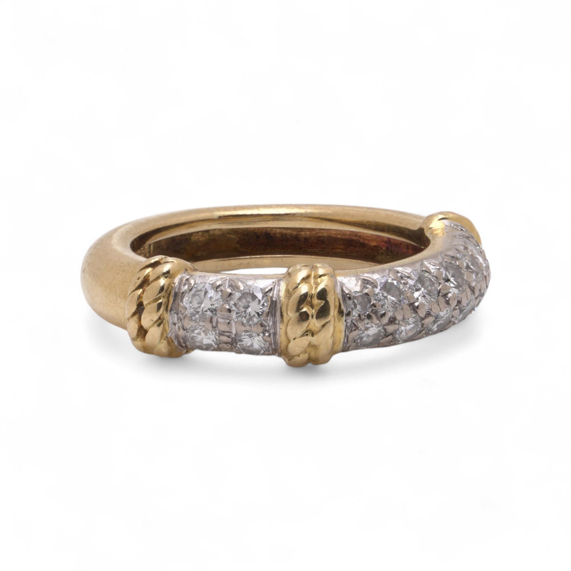 Taille brillant Kutchinsky vintage en or jaune 18kt 0.36ct. rond brillant  Anneau de diamant en vente