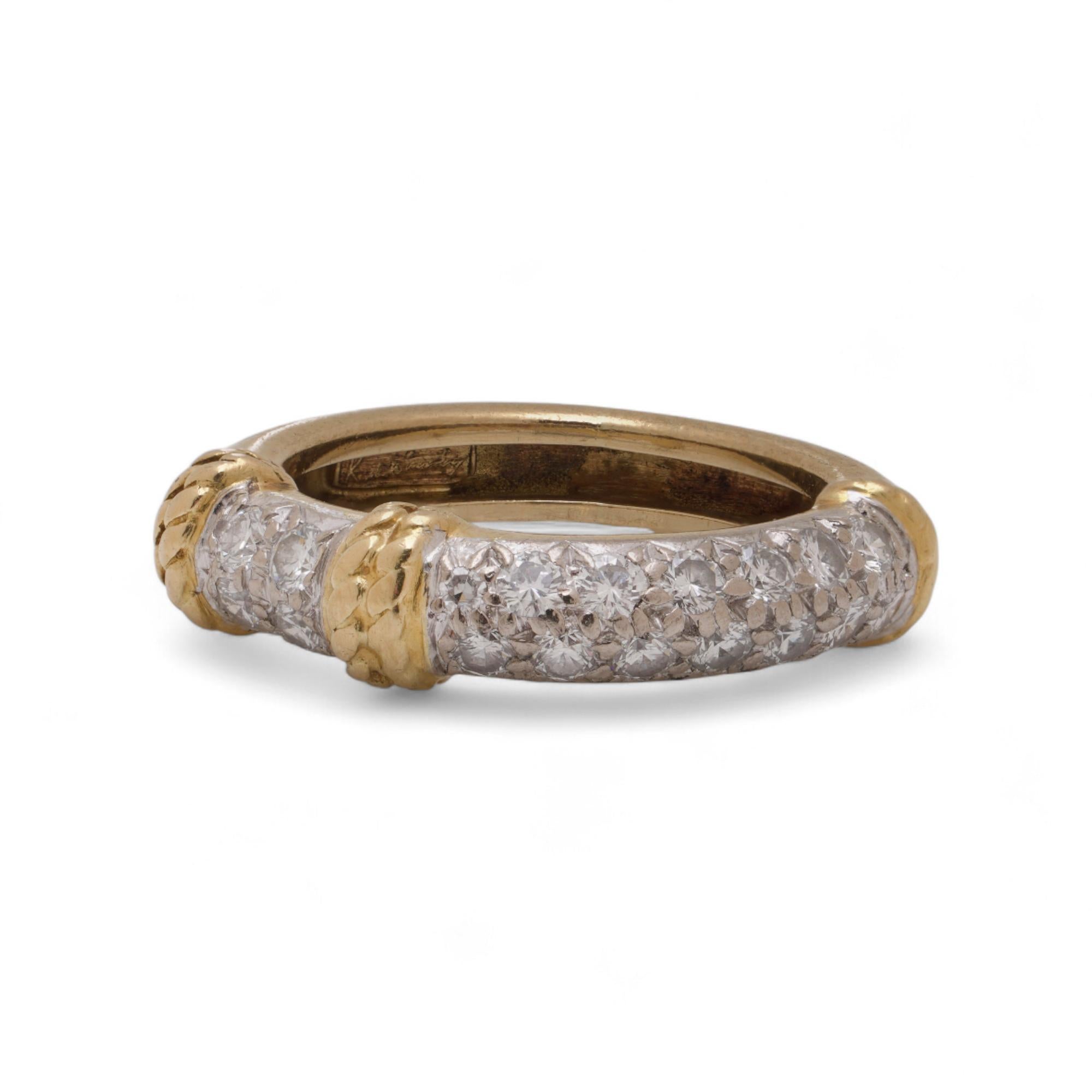 Kutchinsky vintage en or jaune 18kt 0.36ct. rond brillant  Anneau de diamant en vente 2