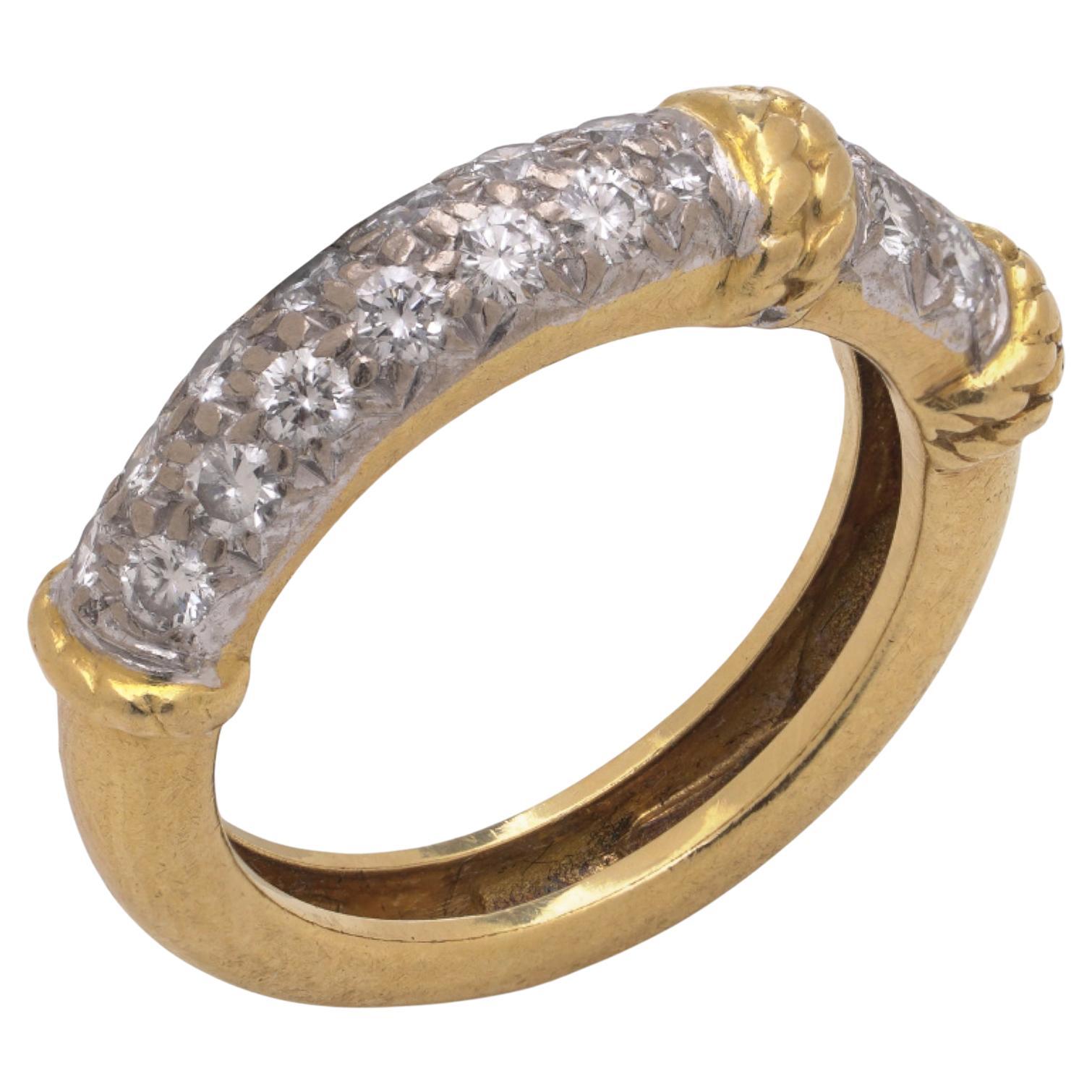 Kutchinsky vintage en or jaune 18kt 0.36ct. rond brillant  Anneau de diamant en vente