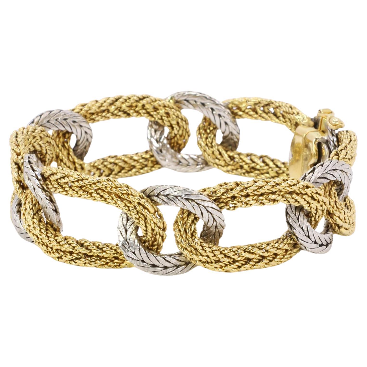 KUTCHINSKY Vintage braided yellow and white gold bracelet