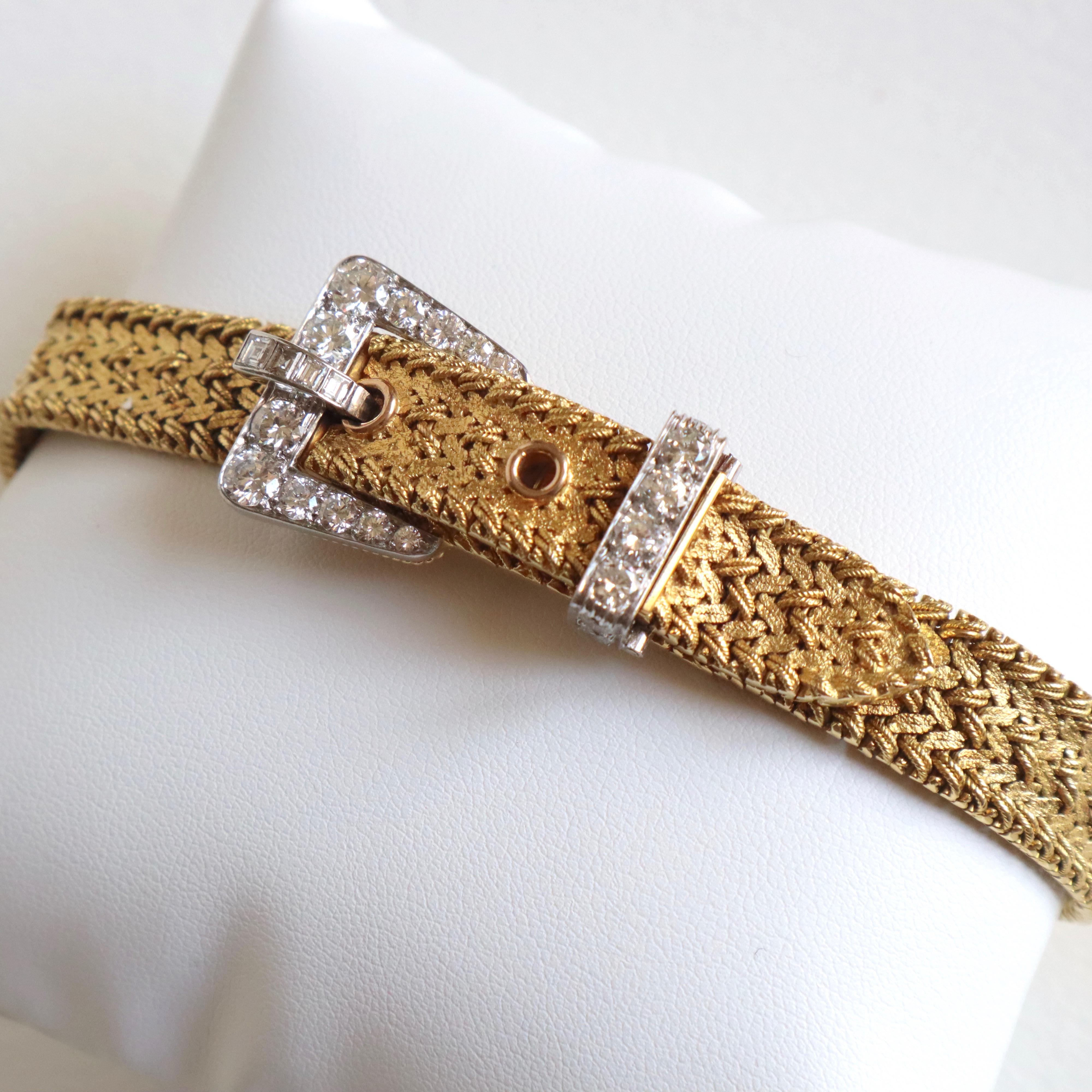 Kutchinsky Women's Secret Bracelet Watch in 18 Karat Gold 3 Carat Diamonds 1