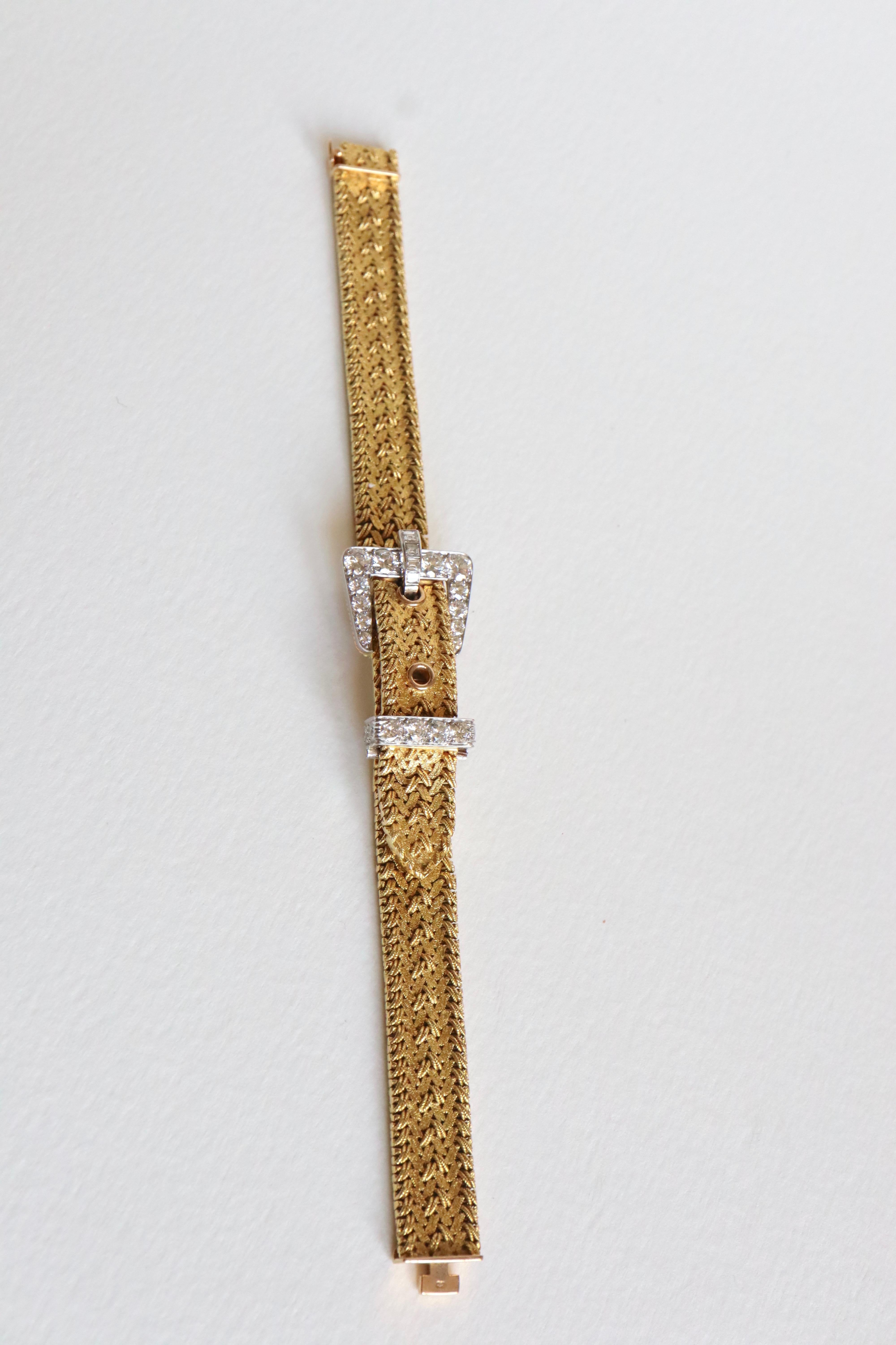 Kutchinsky Women's Secret Bracelet Watch in 18 Karat Gold 3 Carat Diamonds 3