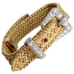 Kutchinsky Women's Secret Bracelet Watch in 18 Karat Gold 3 Carat Diamonds