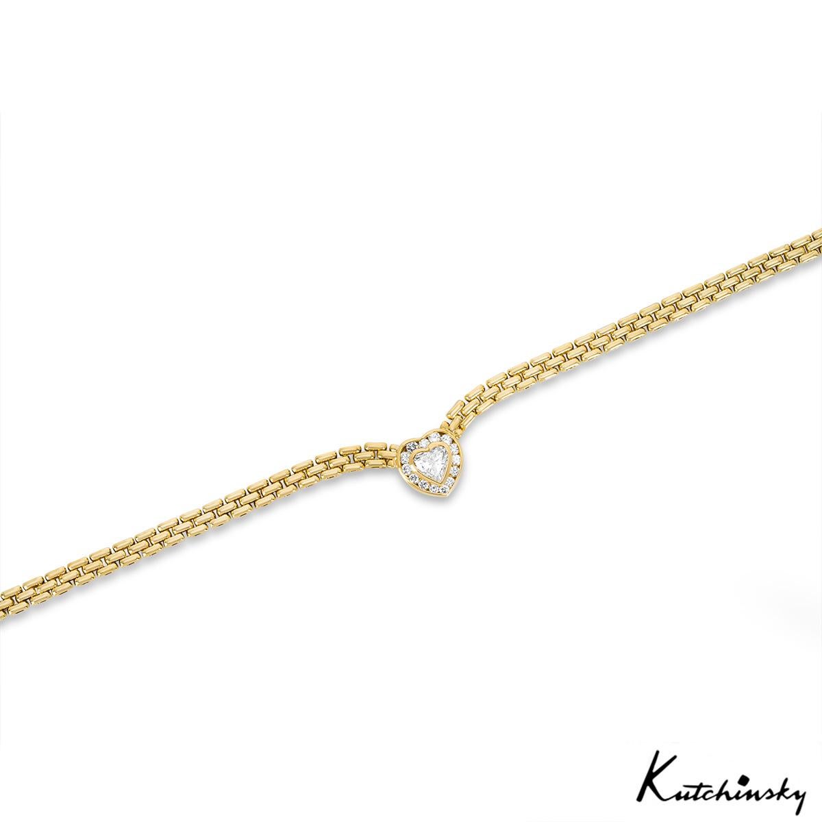 Heart Cut Kutchinsky Yellow Gold Diamond Heart Necklace 1.56ct TDW