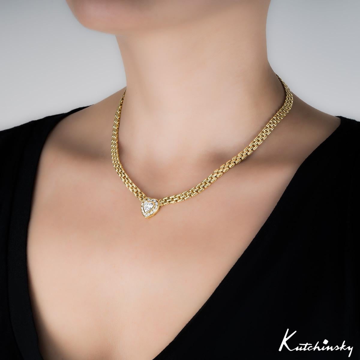 Kutchinsky Yellow Gold Diamond Heart Necklace 1.56ct TDW 1