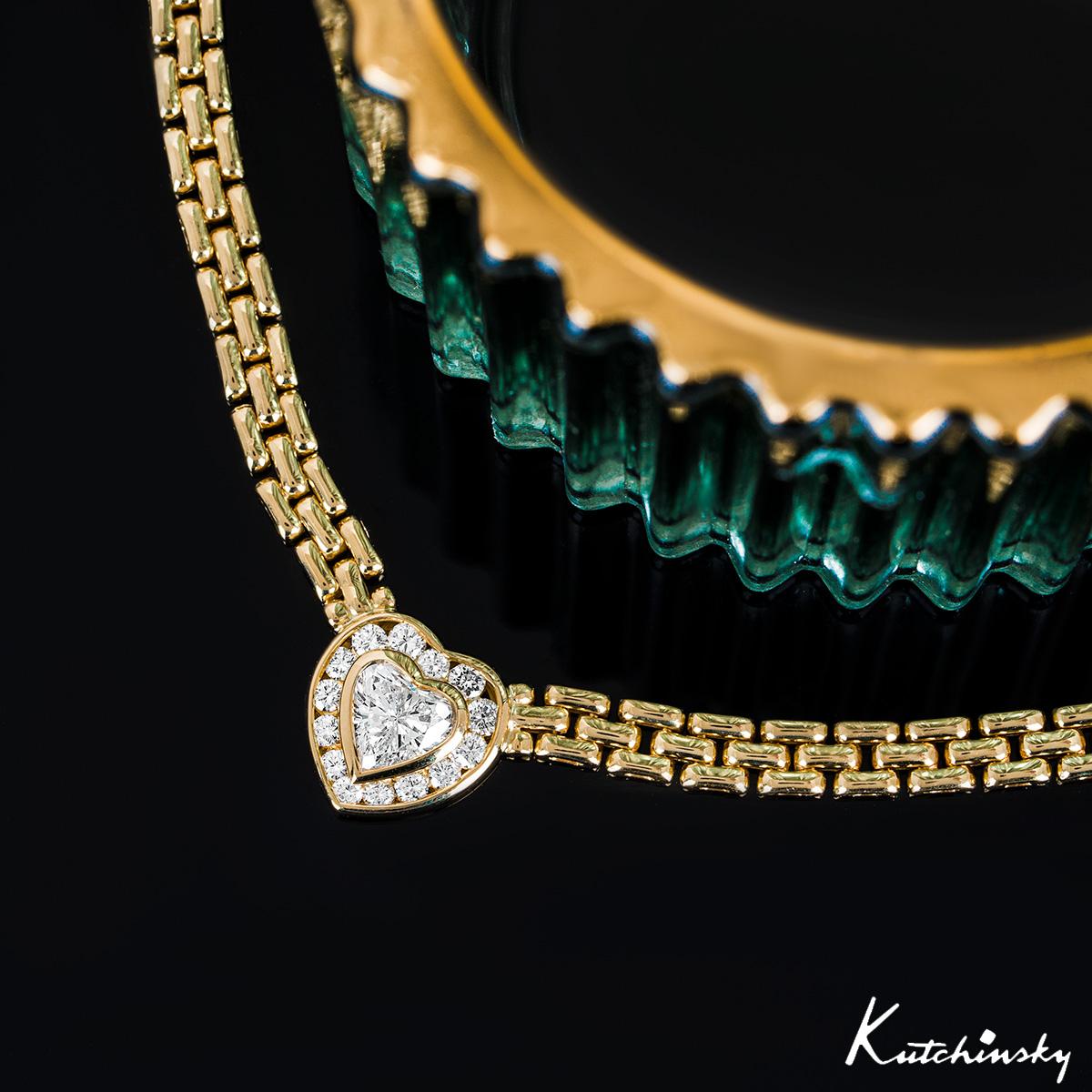 Kutchinsky Yellow Gold Diamond Heart Necklace 1.56ct TDW 2