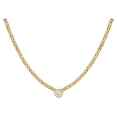 Kutchinsky Collier cœur en or jaune avec diamants 1,56 carat TDW