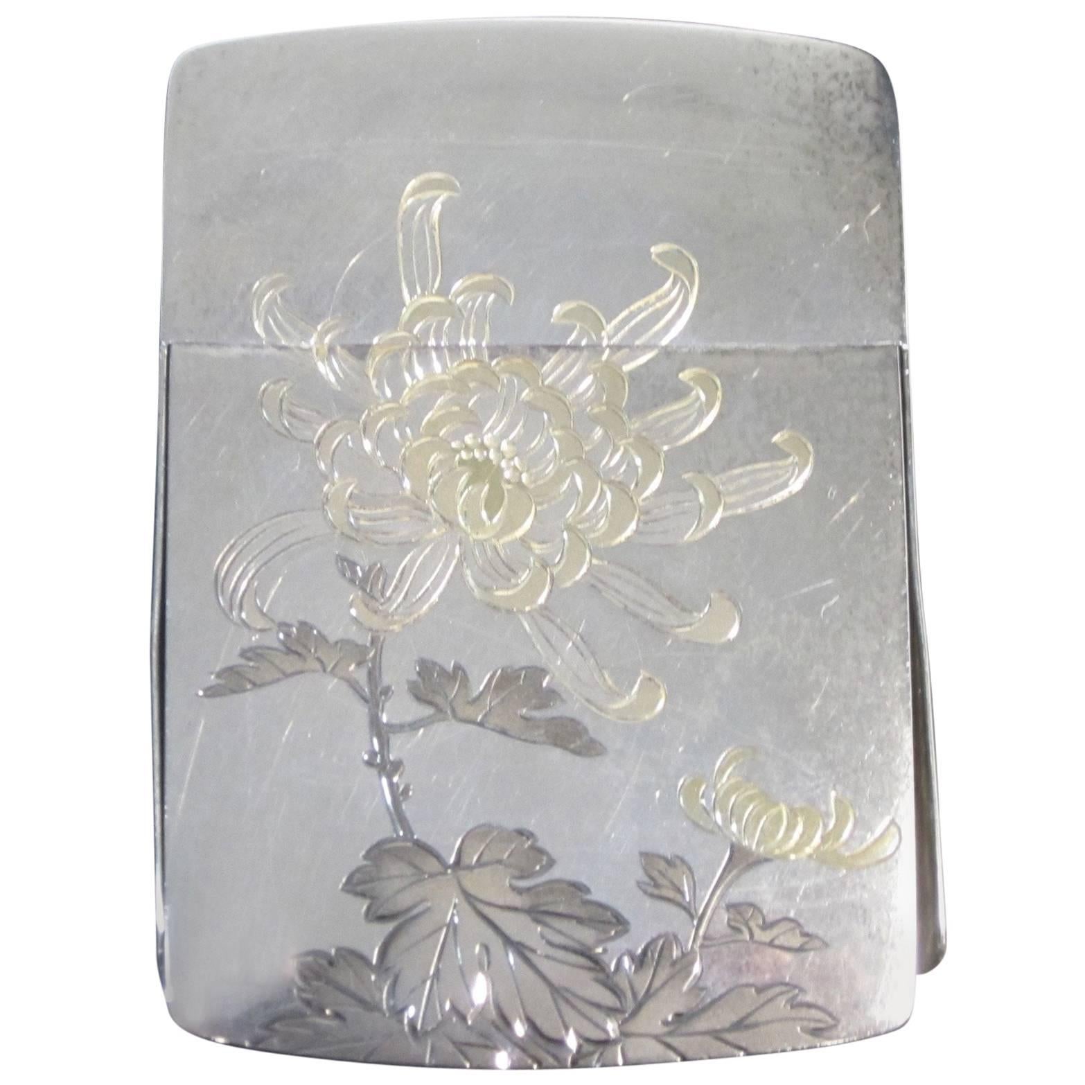 Kuyeda Japanese Silver Cigarette Case