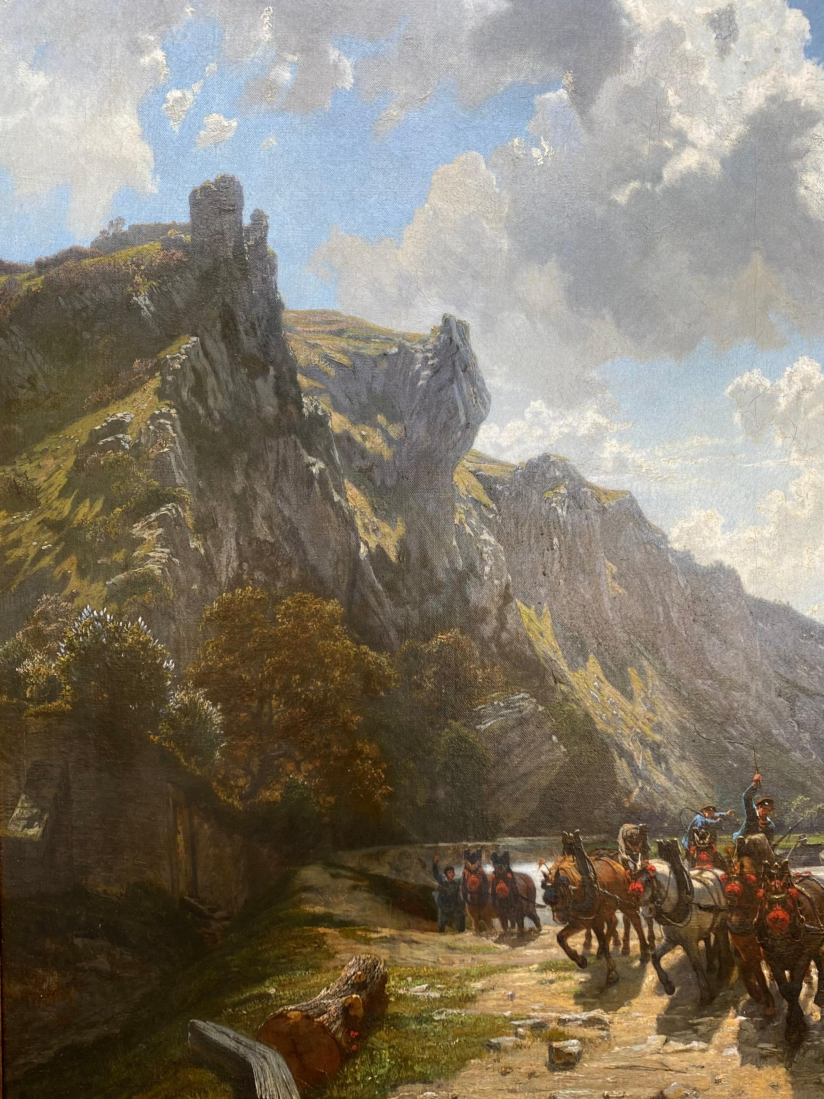 Along the River “La Meuse” by Martinus Kuytenbrouwer, 1821 – 1897, Signed For Sale 4