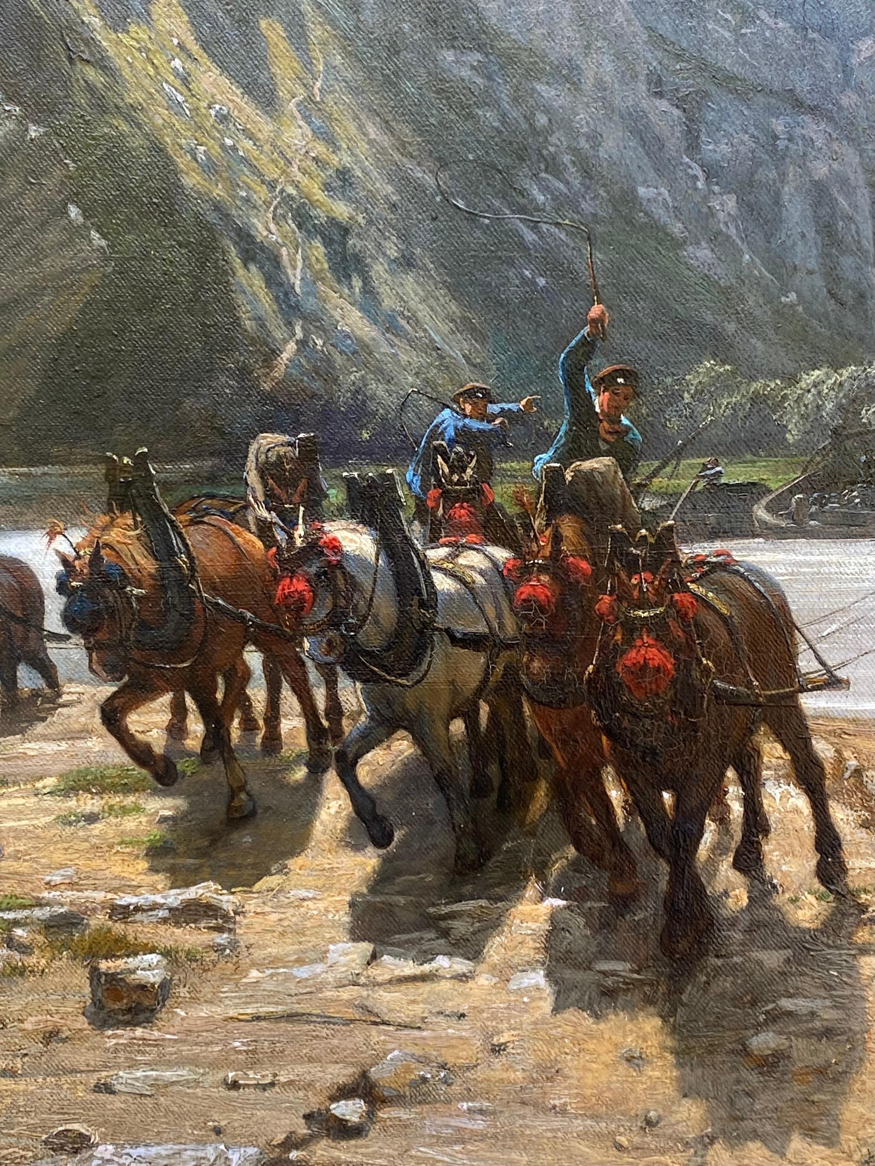 Along the River “La Meuse” by Martinus Kuytenbrouwer, 1821 – 1897, Signed For Sale 5
