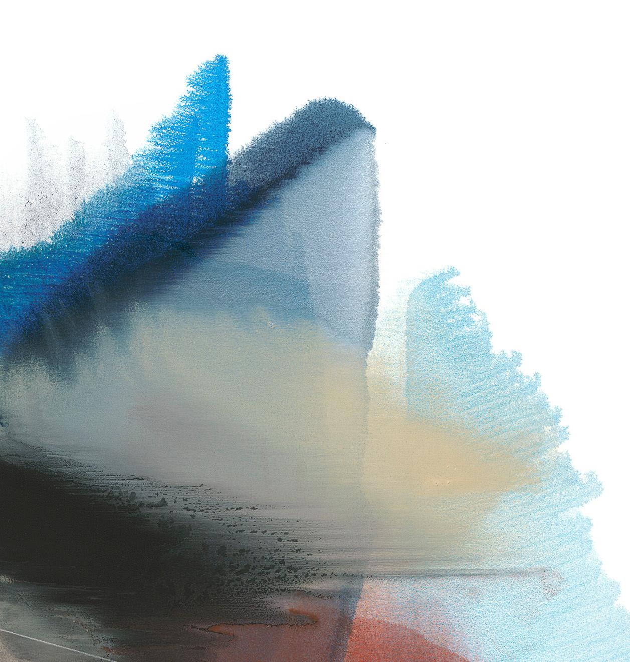 Shaula - Gris Abstract Painting par Kuzana Ogg