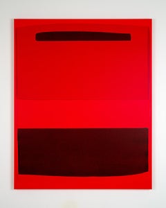 Red 2109 by Alex Kuznetsov, Red Abstract Acrylic Painting on Canvas