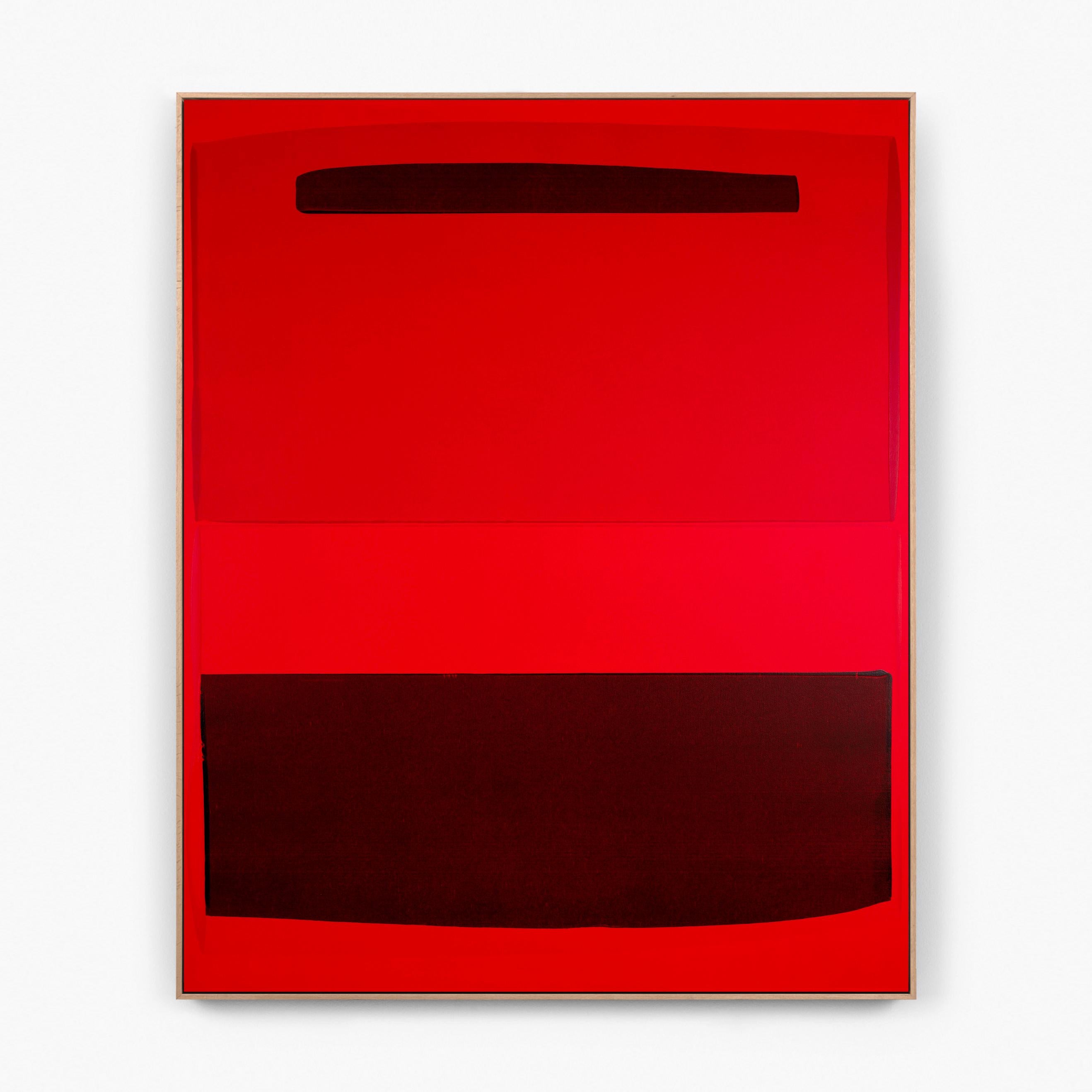 Rot 2109 von Alex Kuznetsov, Rotes abstraktes Acrylgemälde auf Leinwand