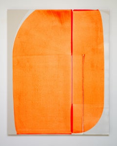 Untitled I by Alex Kuznetsov, Orange Abstract Acrylic Painting on Canvas