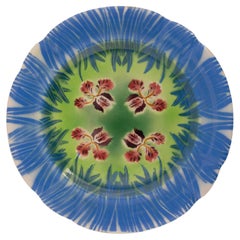 Antique Kuznetsov Ceramic Plate, Rare Design, Russia, Early 20th Century