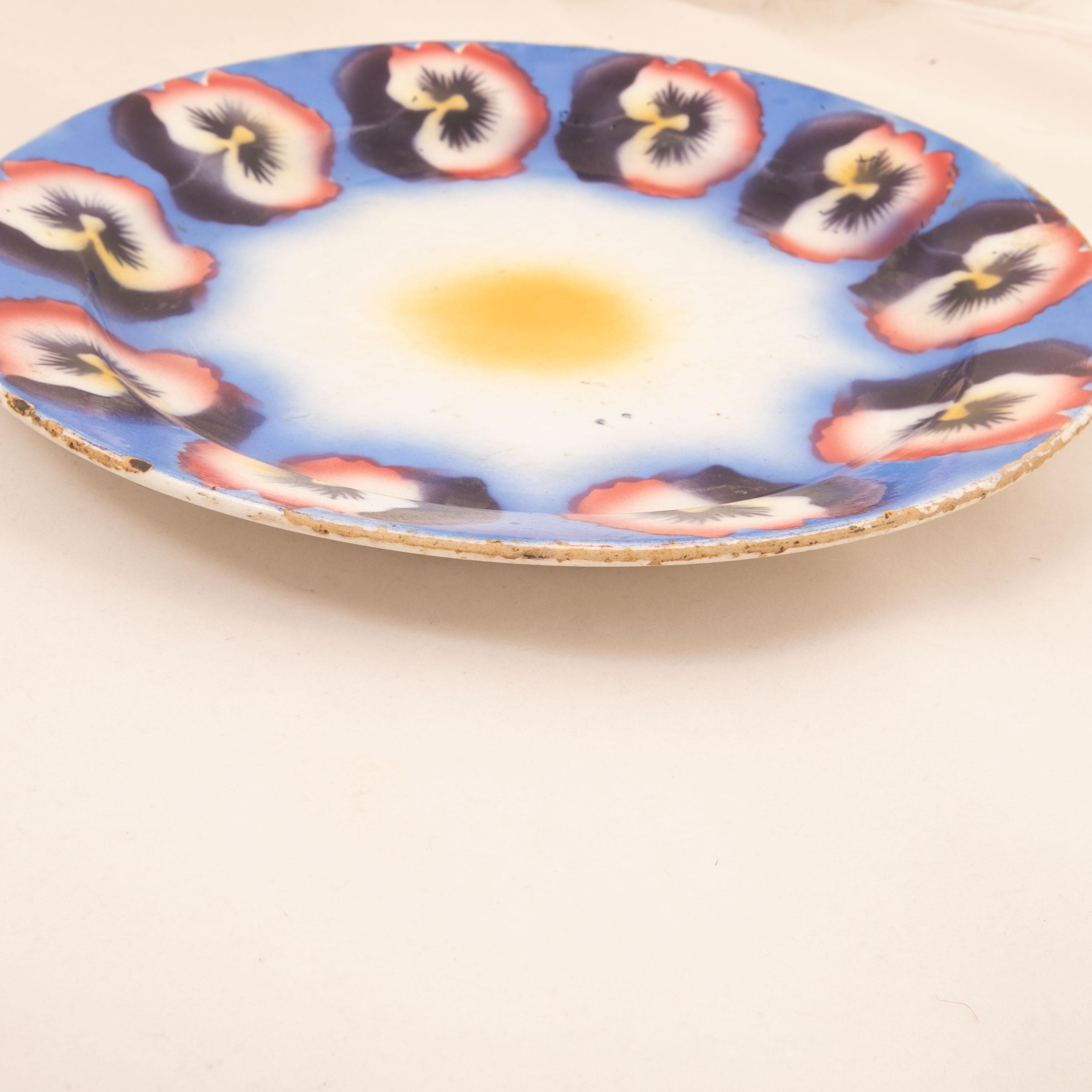 Hand-Painted Kuznetsov Ceramic Plate, Russia, Early 20th Century For Sale