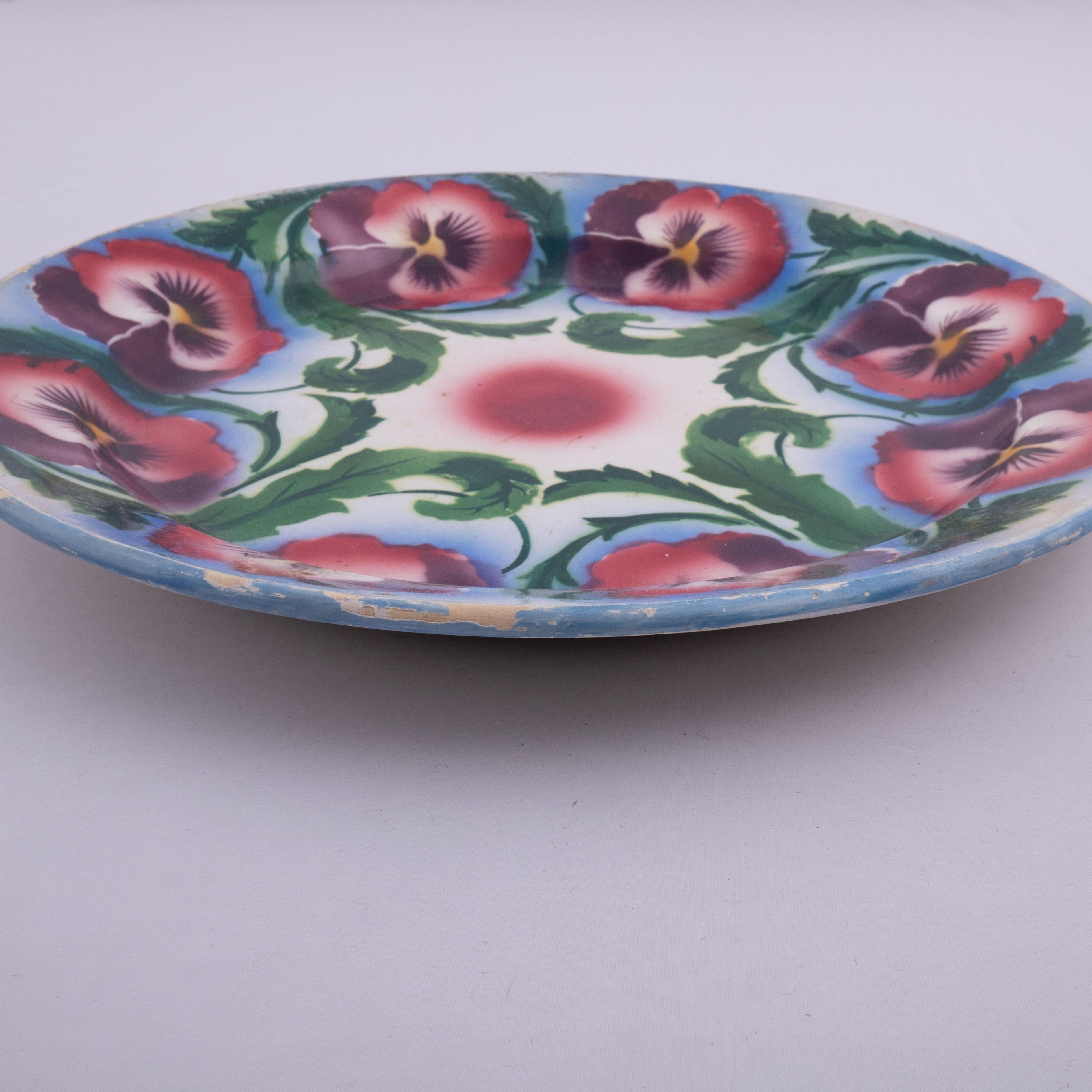 Kuznetsov-Keramikteller, Russland, frühes 20. Jahrhundert (Handbemalt) im Angebot