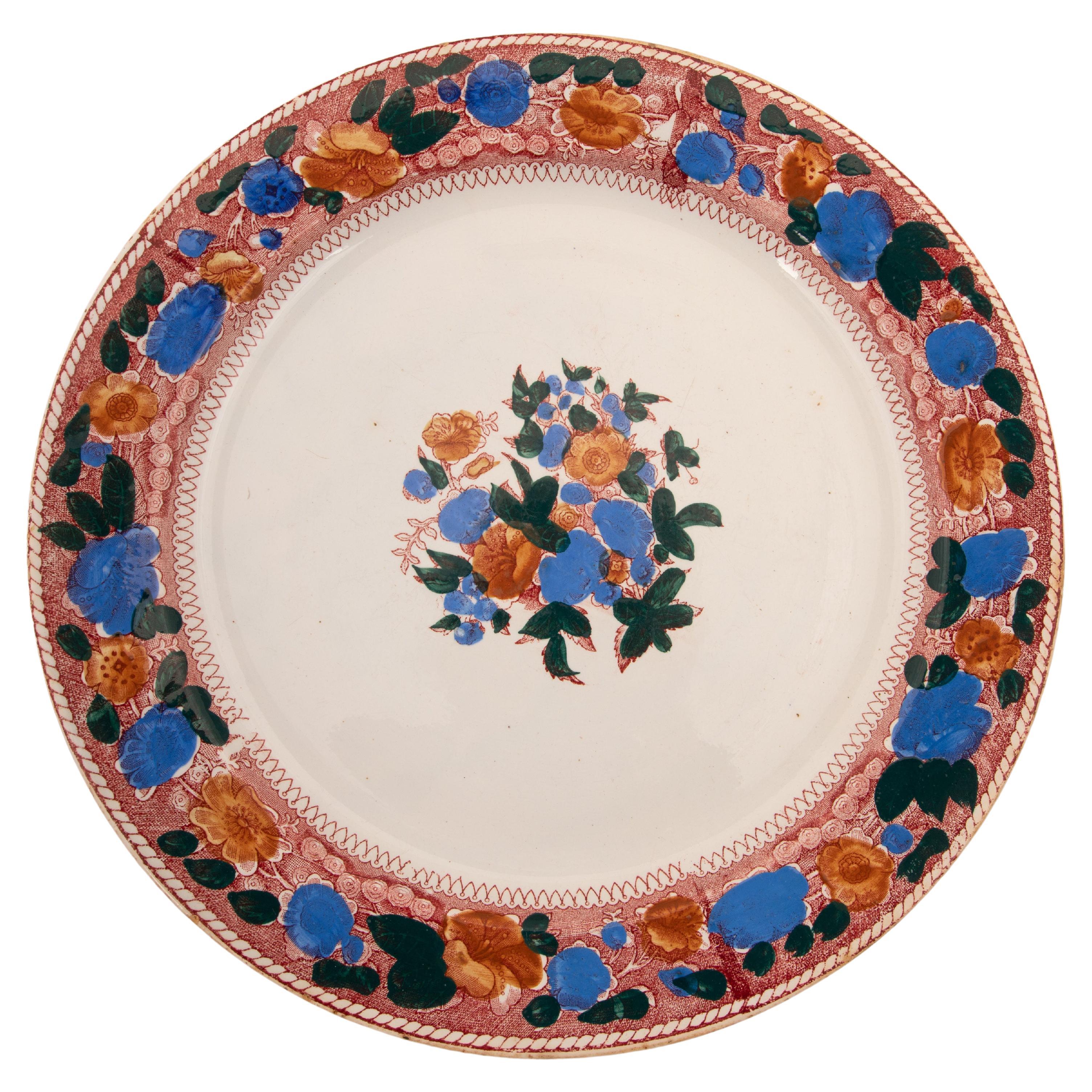 Kuznetsov Ceramic Plate, Russia, Early 20th Century For Sale