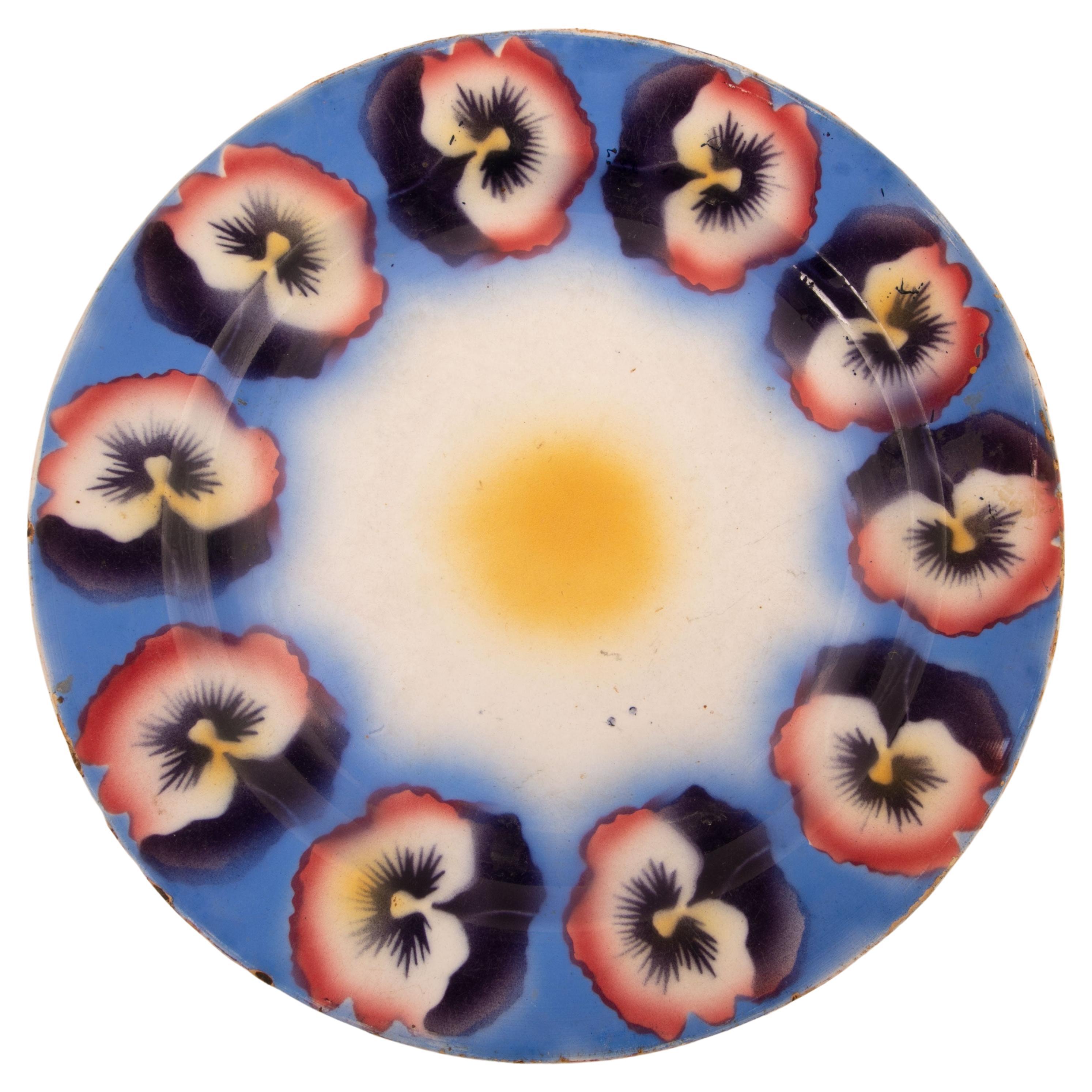 Kuznetsov Ceramic Plate, Russia, Early 20th Century For Sale