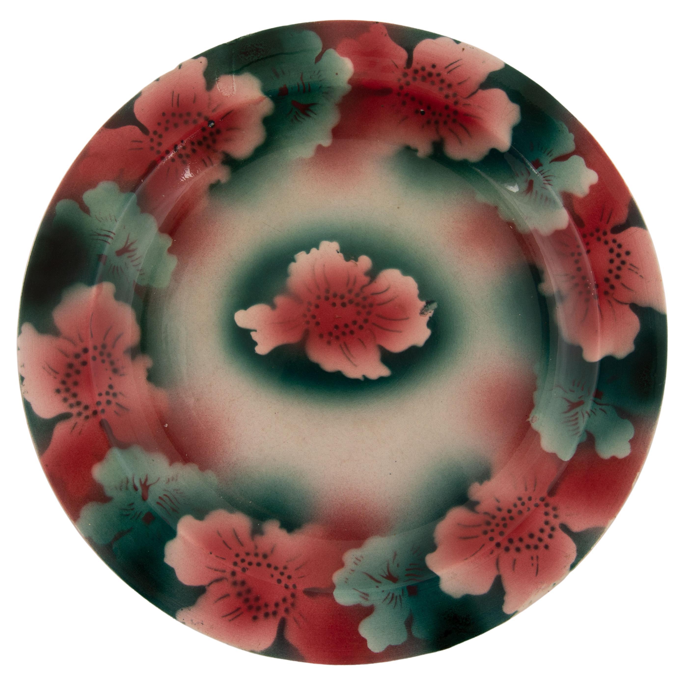 Kuznetsov Ceramic Plate, Russia, Early 20th Century For Sale