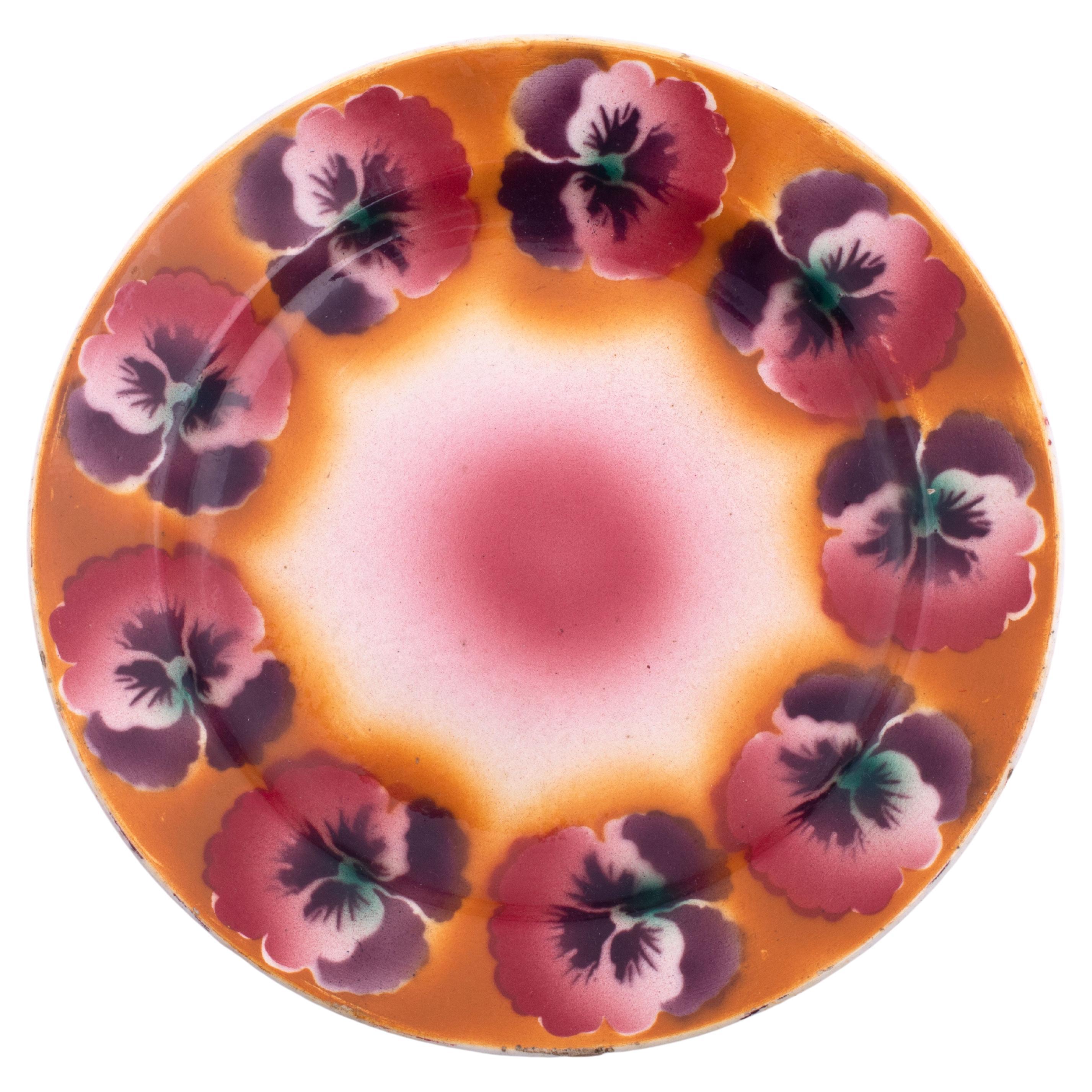 Kuznetsov Ceramic Plate, Russia, Early 20th Century For Sale