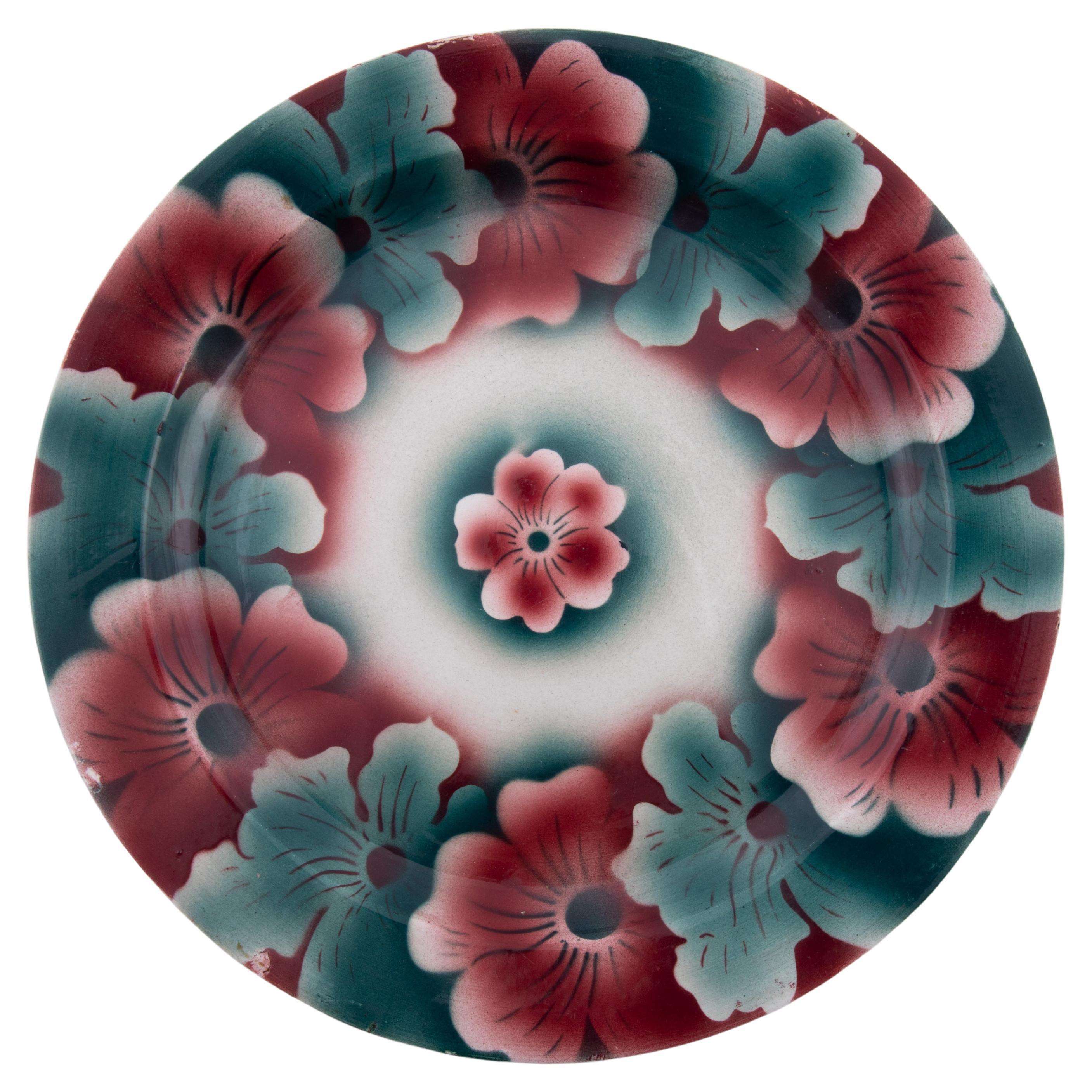 Kuznetsov Ceramic Plate, Russia, Early 20th Century For Sale