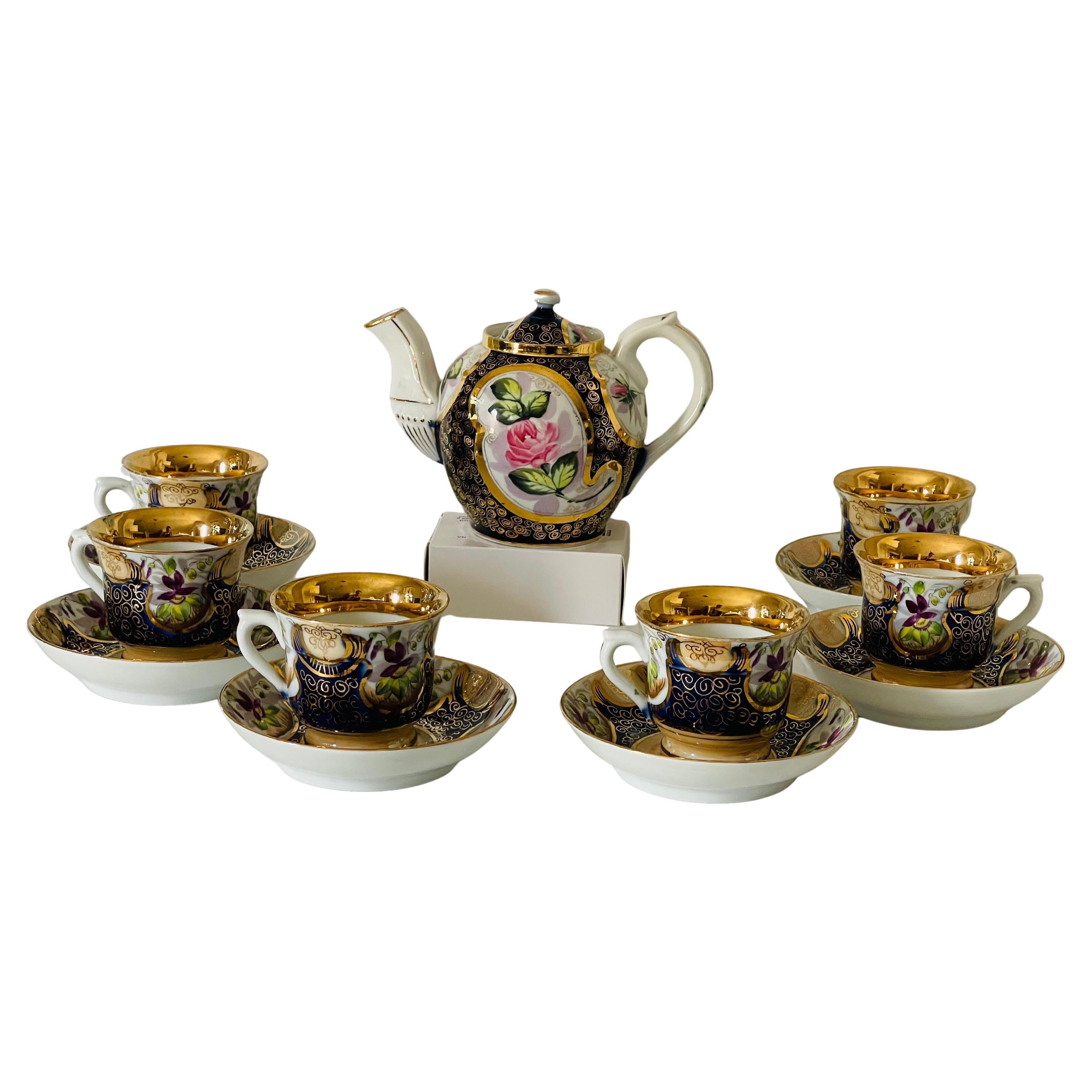 Juego de té de porcelana Kuznetsov