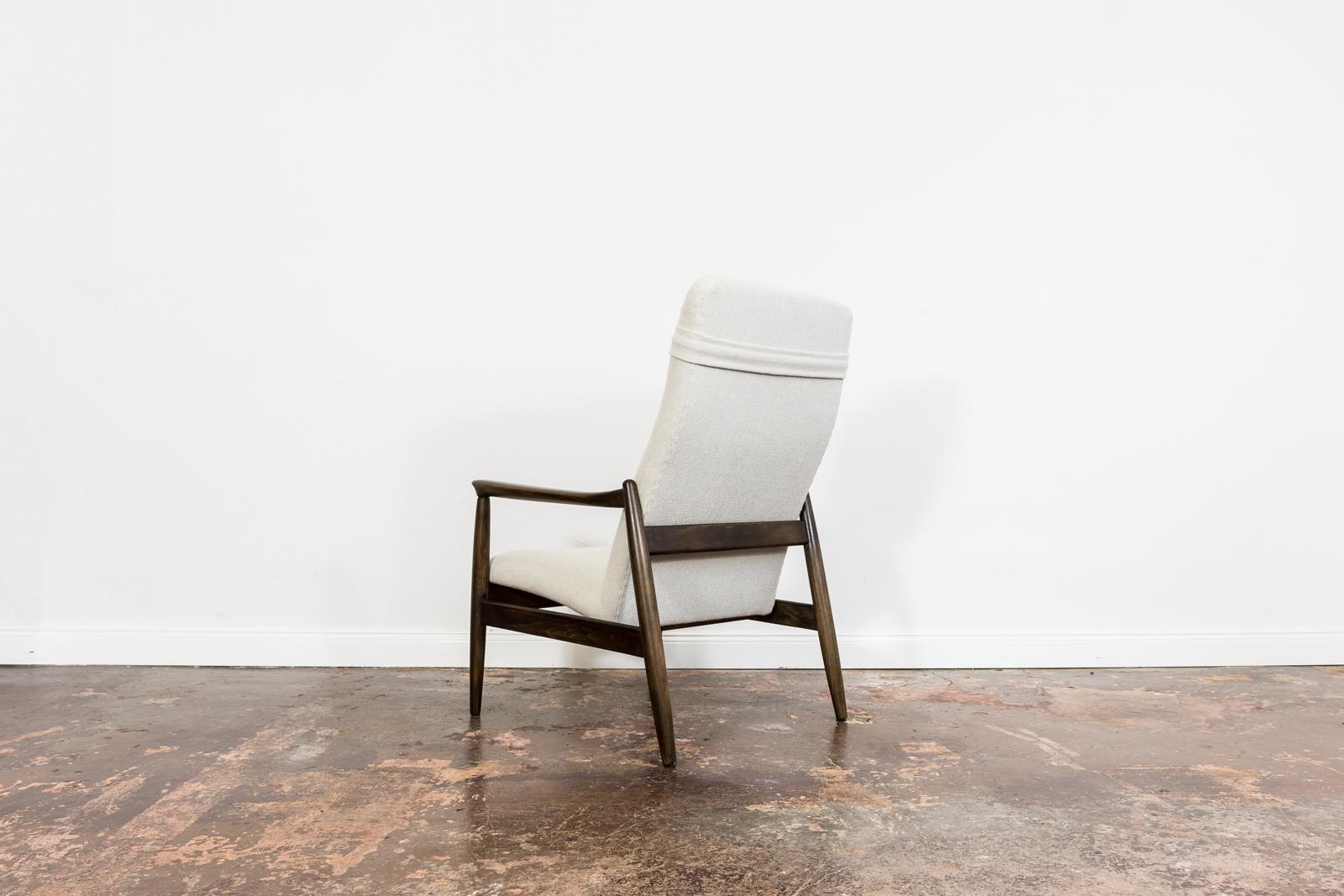 Beech Customizable High Back Armchair GFM64 by Edmund Homa in Kvadrat, 1960s For Sale