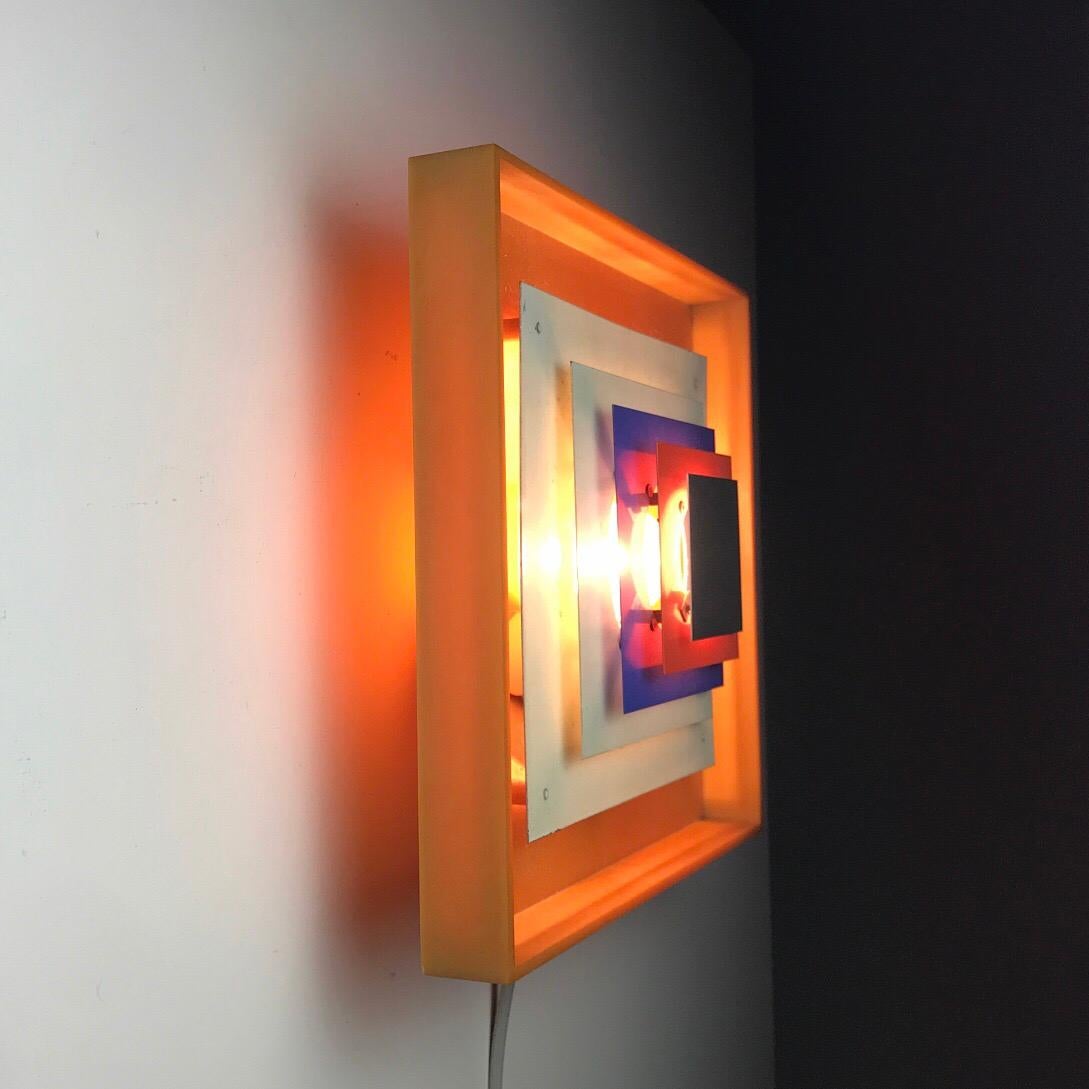 Kvadrille Wall Light by Bent Karlby for Lyfa, Denmark, 1970 In Good Condition In Haderslev, DK