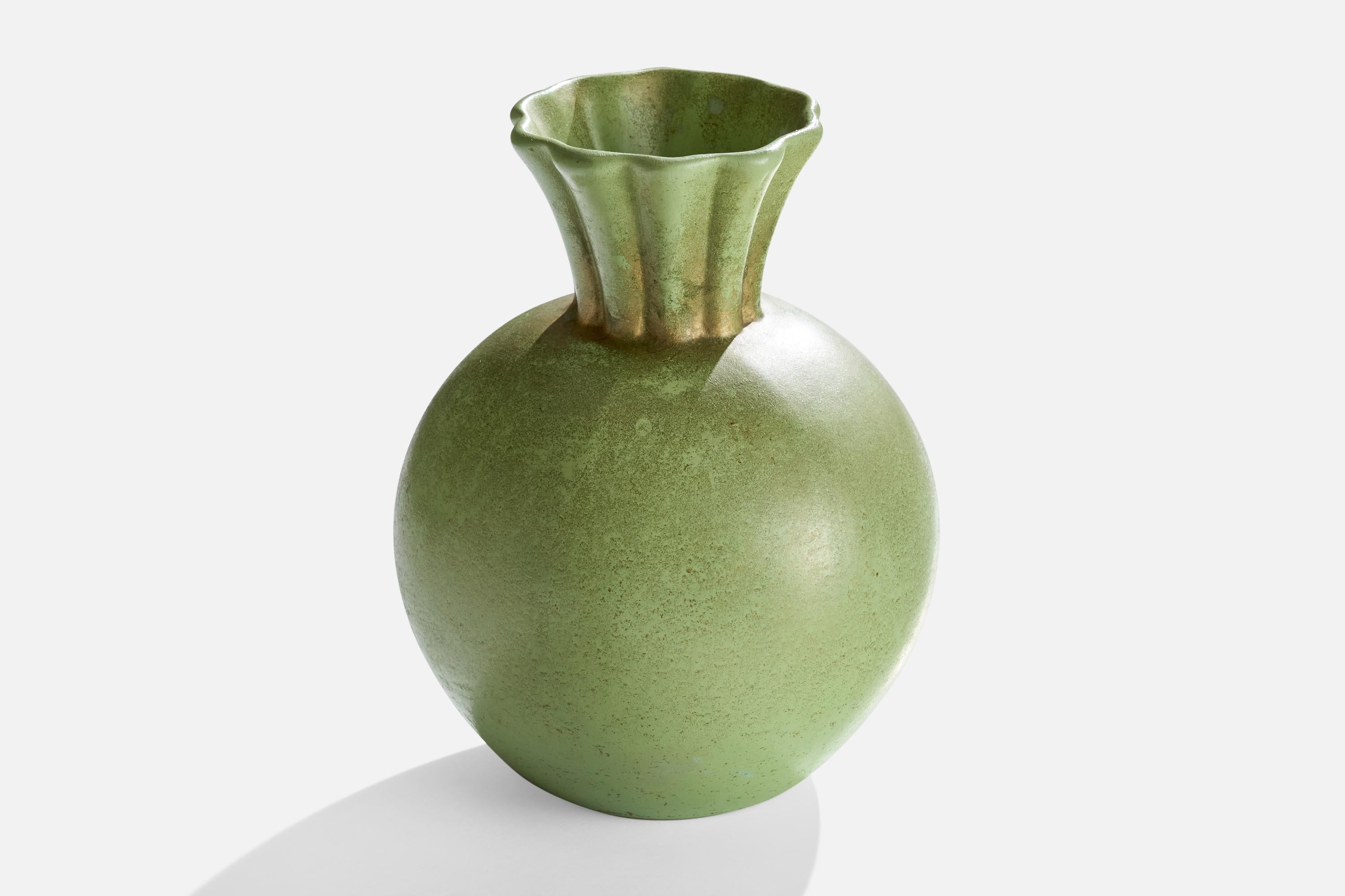 Scandinavian Modern Kville Keramik, Vase, Ceramic, Sweden, 1930s For Sale
