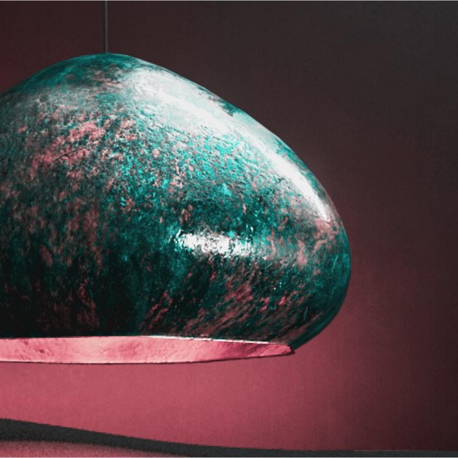 Modern Kvitka Copper Pendant Lamp by Makhno For Sale