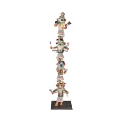Kwahu Eagle Kachina Terracotta Totem 78 Inches Tall