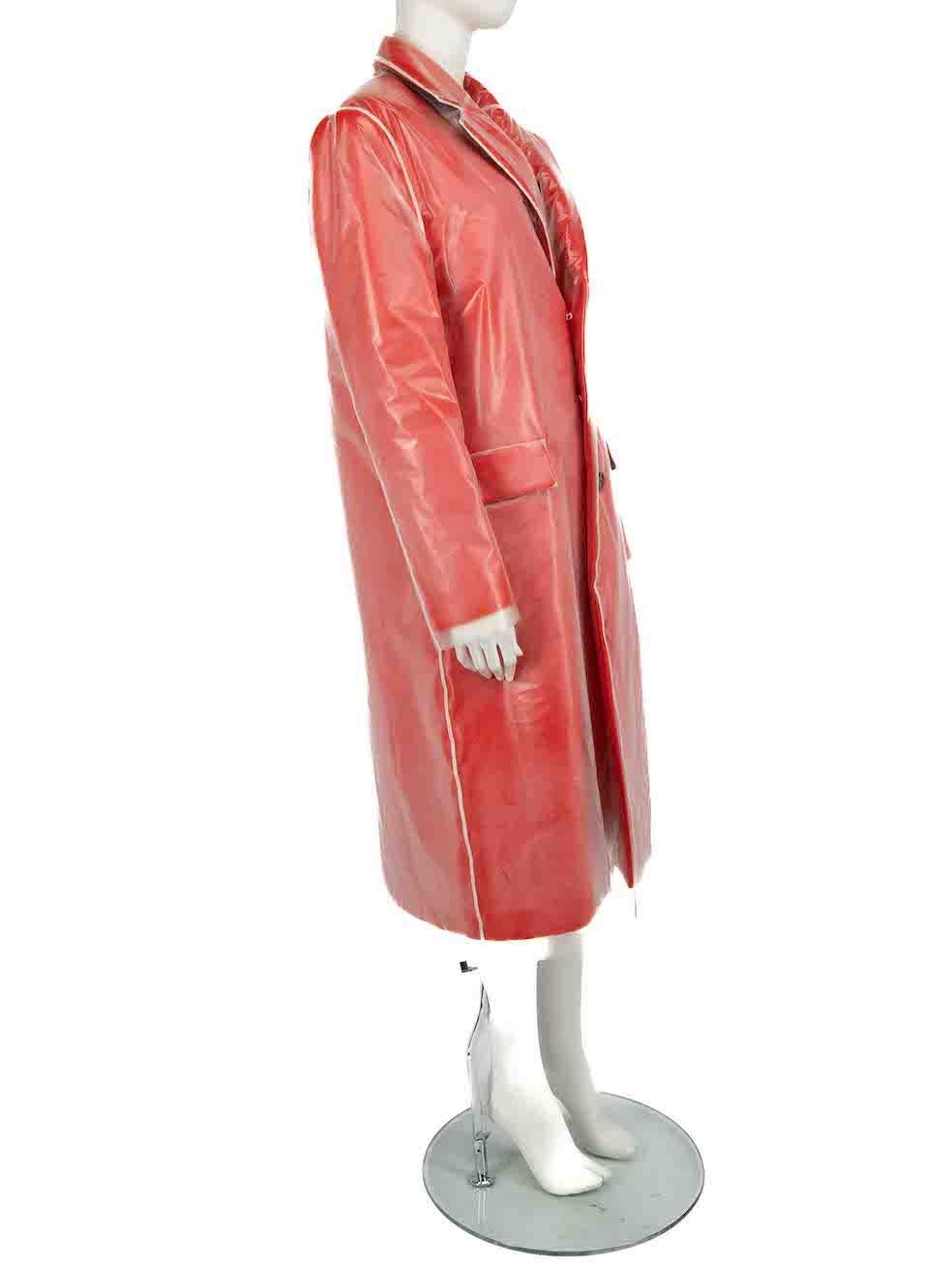CONDITION is Never worn, with tags. No visible wear to coat is evident on this new Kwaidan Editions designer resale item.
 
Details
Red
Virgin wool
Coat
Detachable translucent layer
Button fastening
2x Side pockets
 
Made in Italy
 
Composition
100%