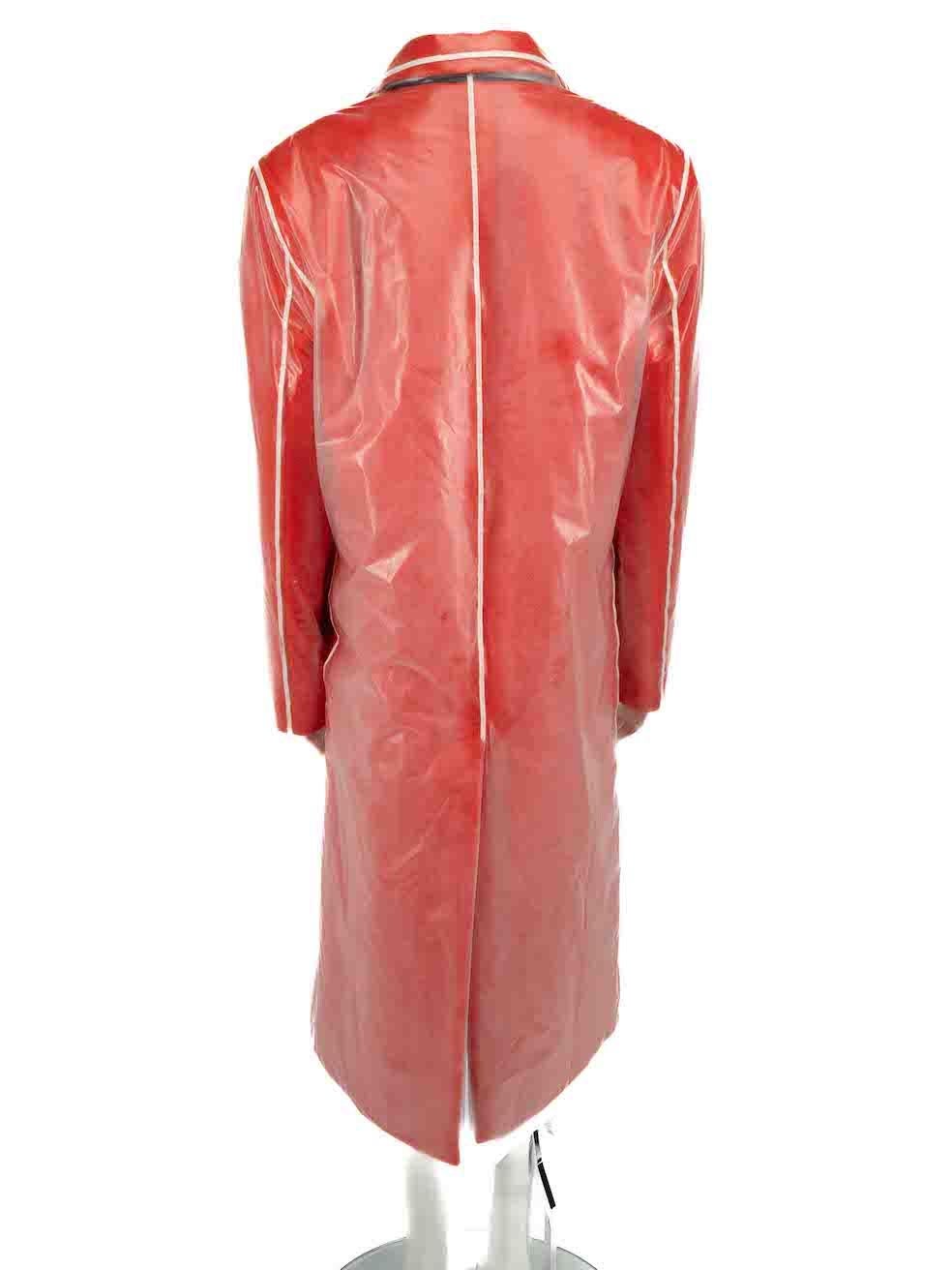 Kwaidan Editions Red Wool Translucent Layer Coat Size S In New Condition For Sale In London, GB