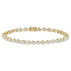 KWAIT Mixed Cut Diamond Portofino Line Bracelet 18k Yellow Gold 4.50 Carat