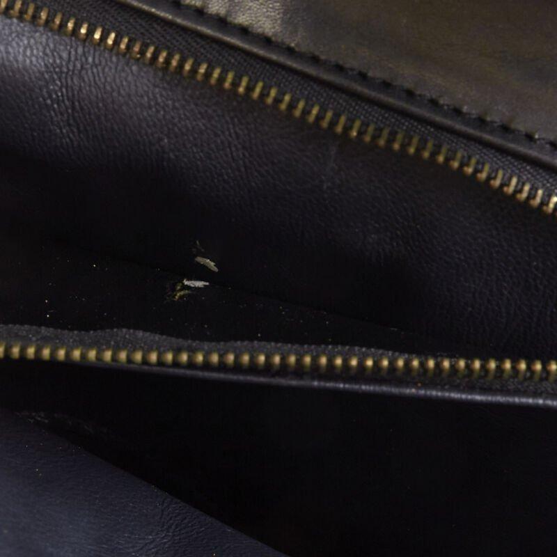 KWANPEN black polished leather gold turnlock crossbody flap satchel bag For Sale 6