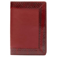KWANPEN porte-cartes d'identité bifold en cuir brillant écaillé rouge