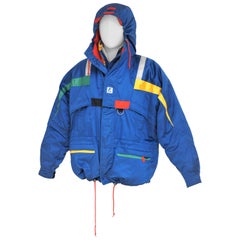 Vintage KWay multicoloured blue bomber jacket