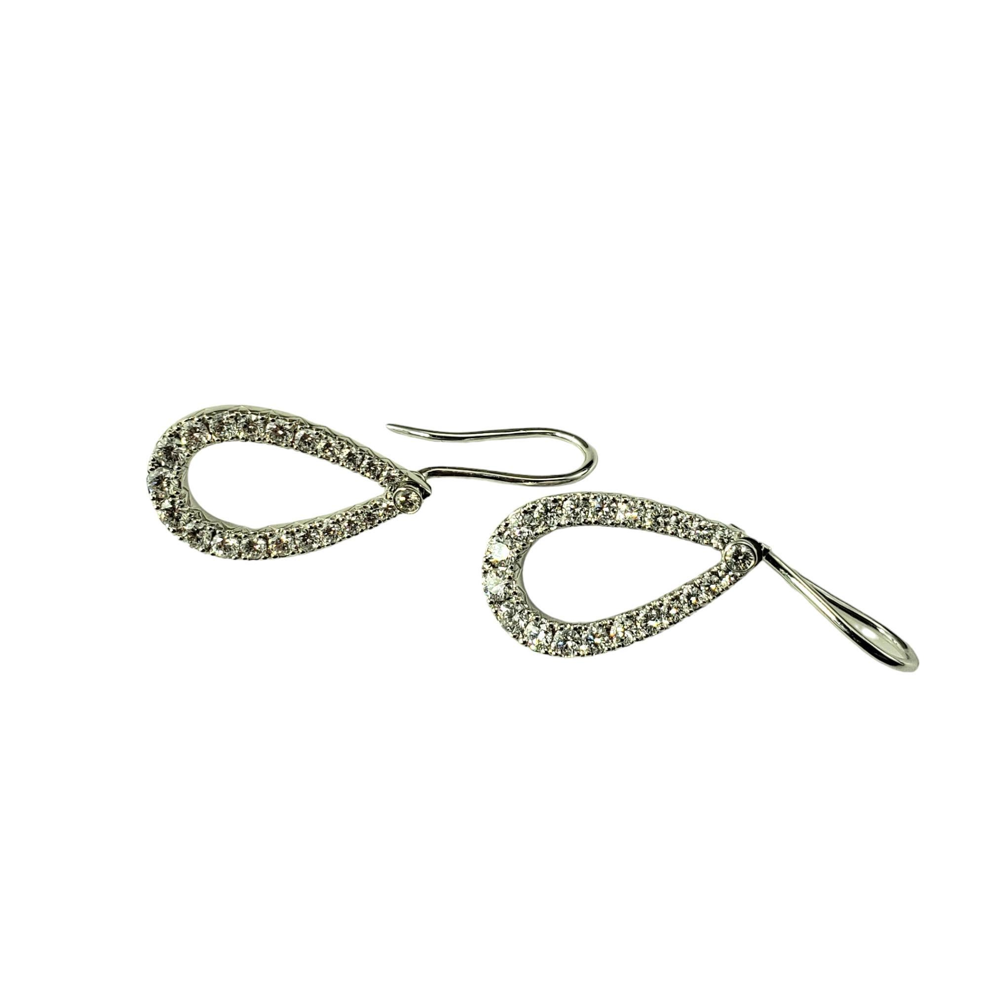 Brilliant Cut Kwiat 18 Karat White Gold and Diamond Tear Drop Earrings #17246 For Sale